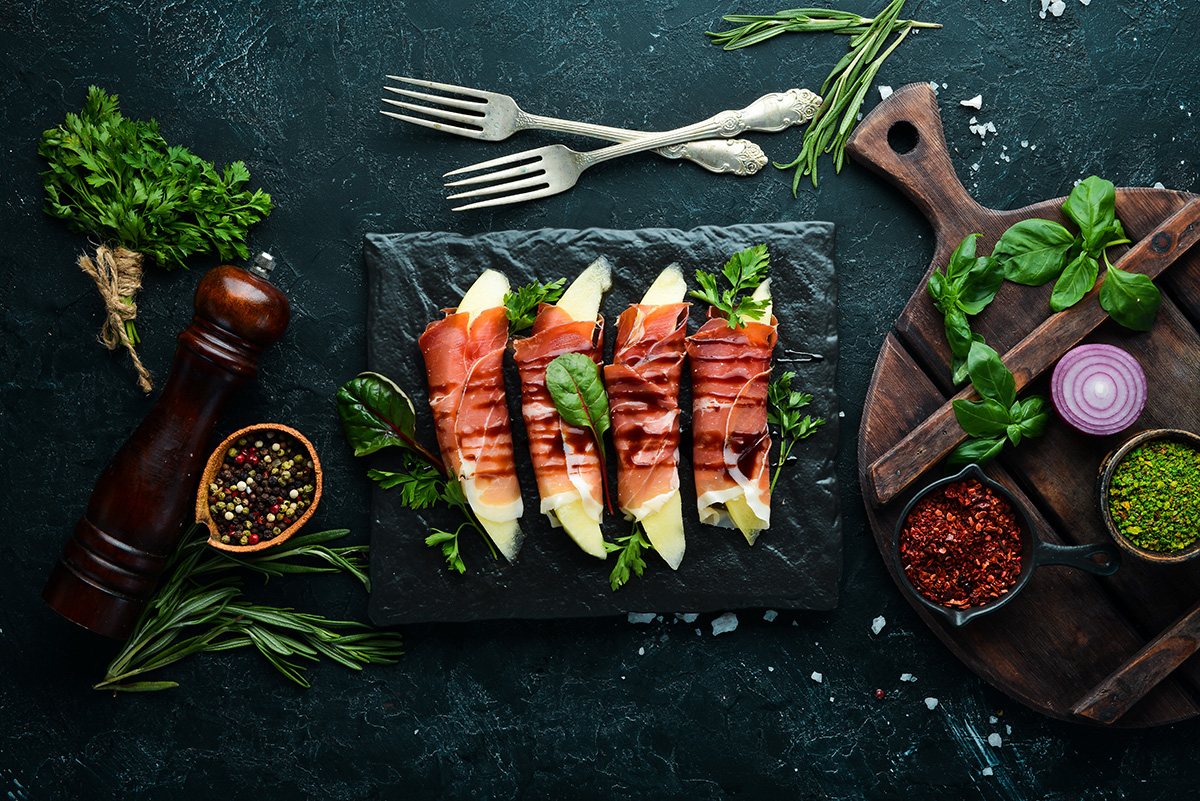 involtini di melone e prosciutto